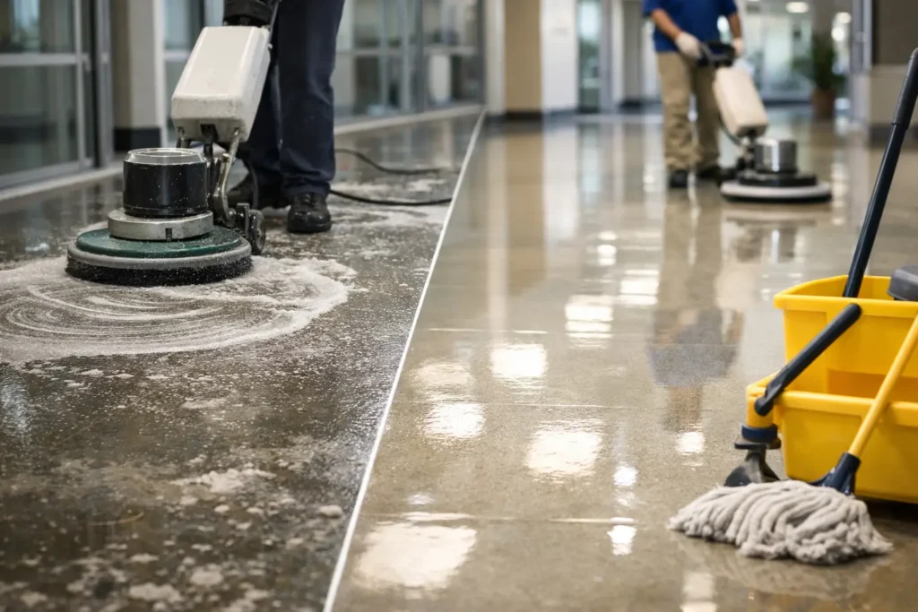 What a Strip and Wax Floor Service Fixes